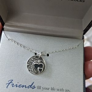 Silver friendship necklace. 18" chain.